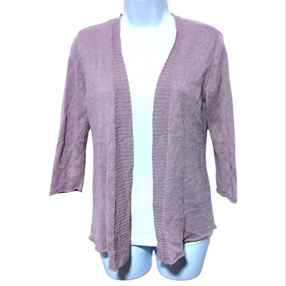 Eileen Fisher Purple Linen Cardigan